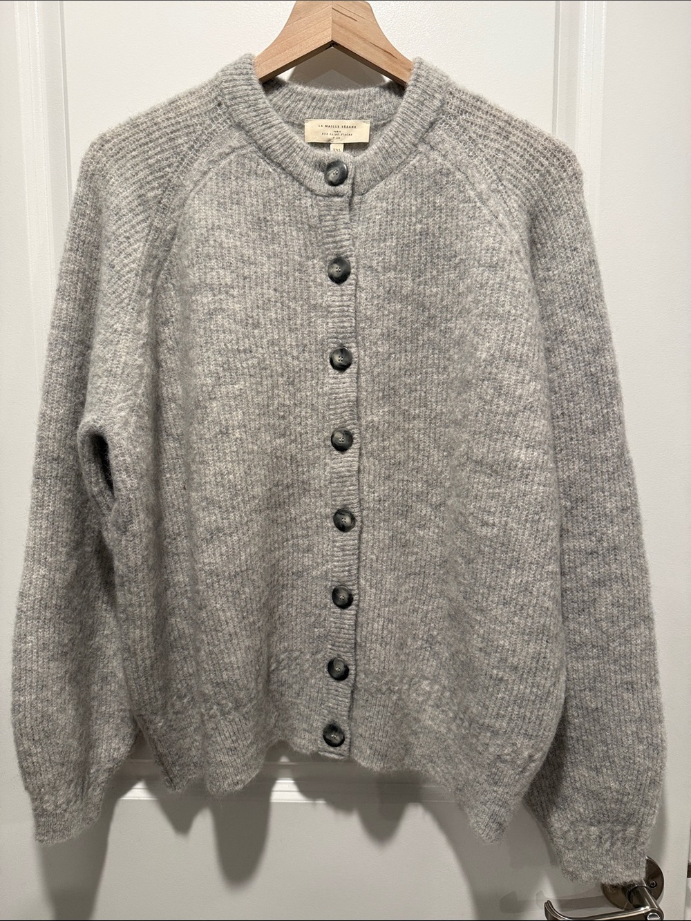 Sezane Othello Cardigan Light Pearl Grey - Size XXL
